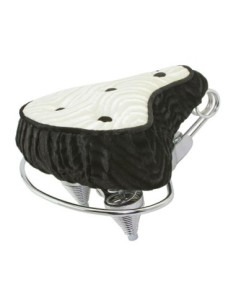 Beach Cruisers Saddle Velour Black White.